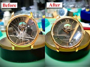 Thay mặt kính đồng hồ Tissot Power Matic lộ cơ