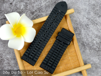 Dây Đồng Hồ Da Bò Lót Cao Su 7
